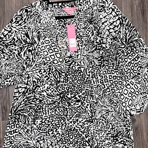 NWT Lilly Pulitzer Elsa Top Onyx Home Slice Silk